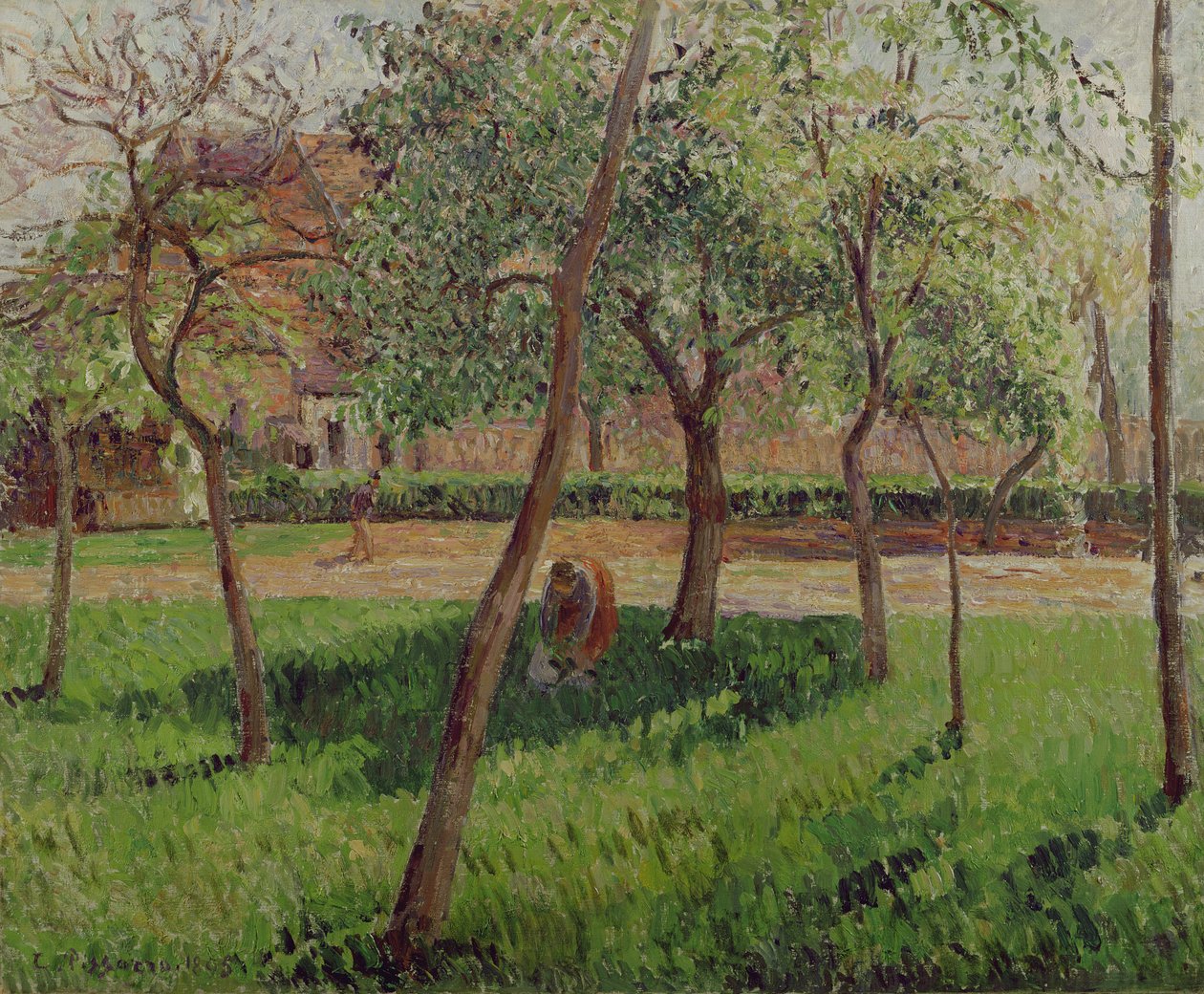Ommuurde tuin in Eragny door Camille Jacob Pissarro