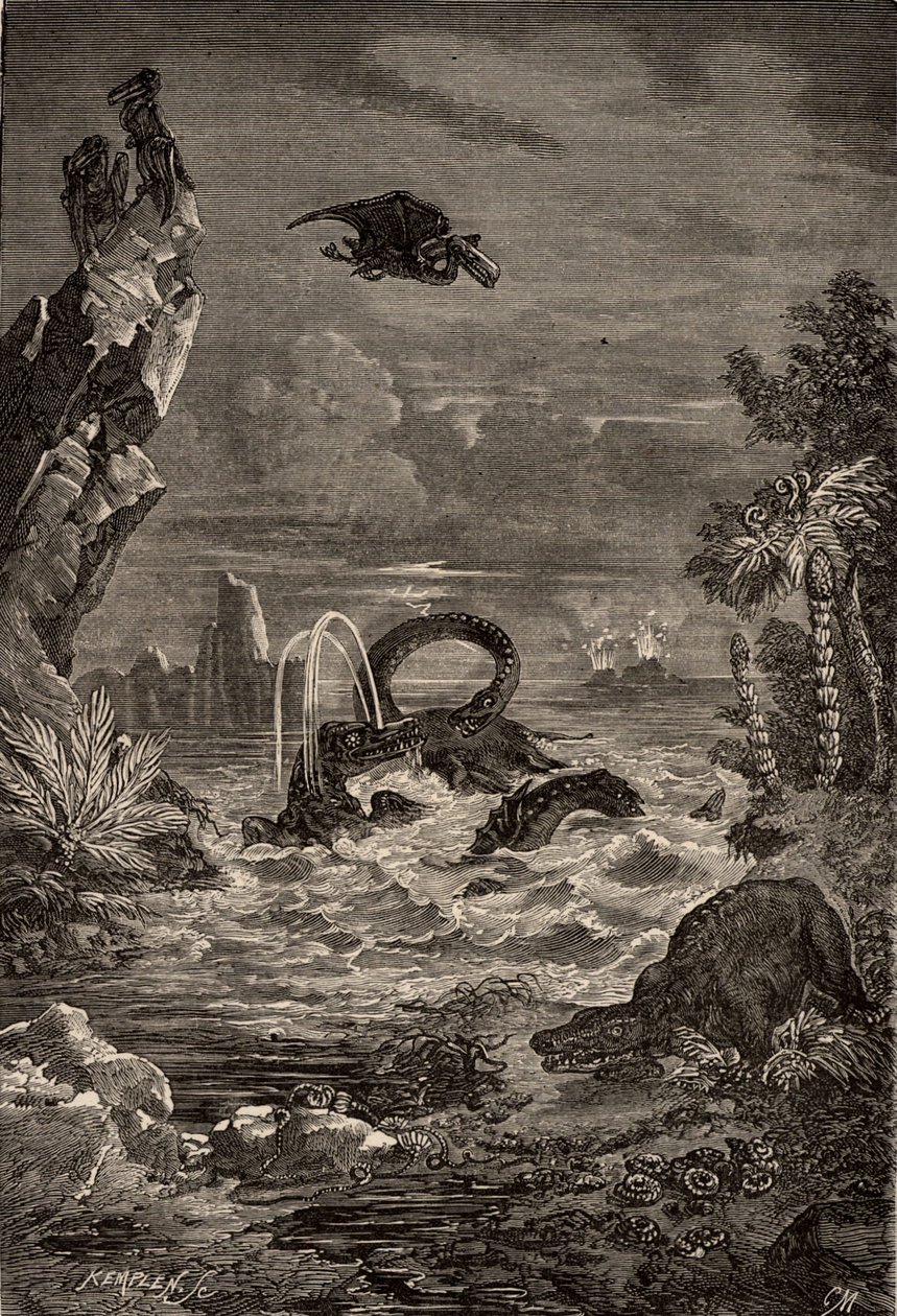De Aarde tijdens de tijd van de dinosauriërs door Camille Flammarion