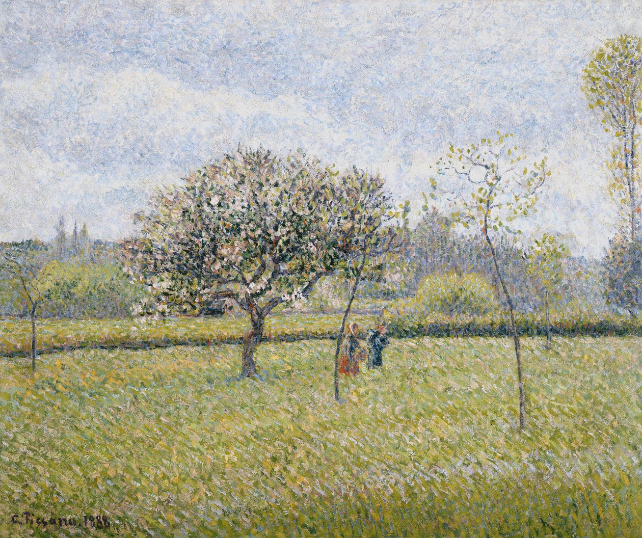 Appelboom in bloei in Eragny, 1888 door Camille Jacob Pissarro