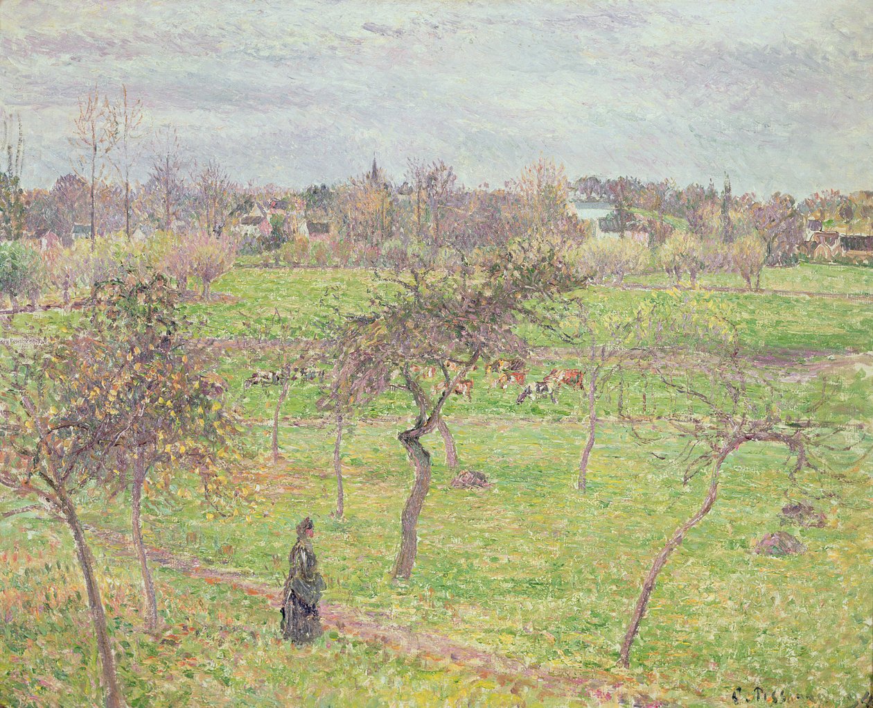 Appelbomen in een weide bij Eragny, 1894 door Camille Jacob Pissarro