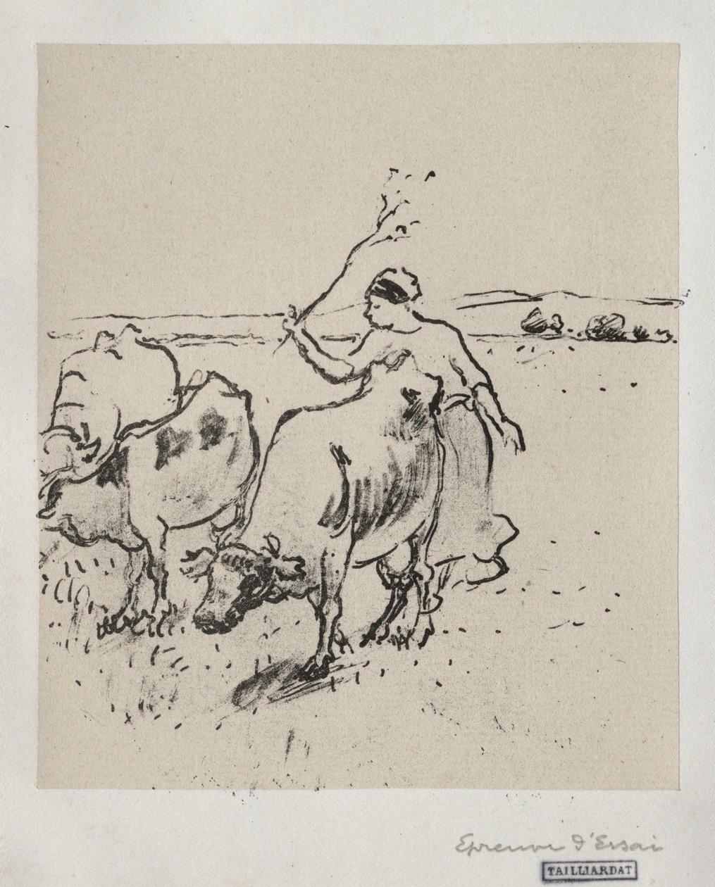 Koeherder door Camille Jacob Pissarro