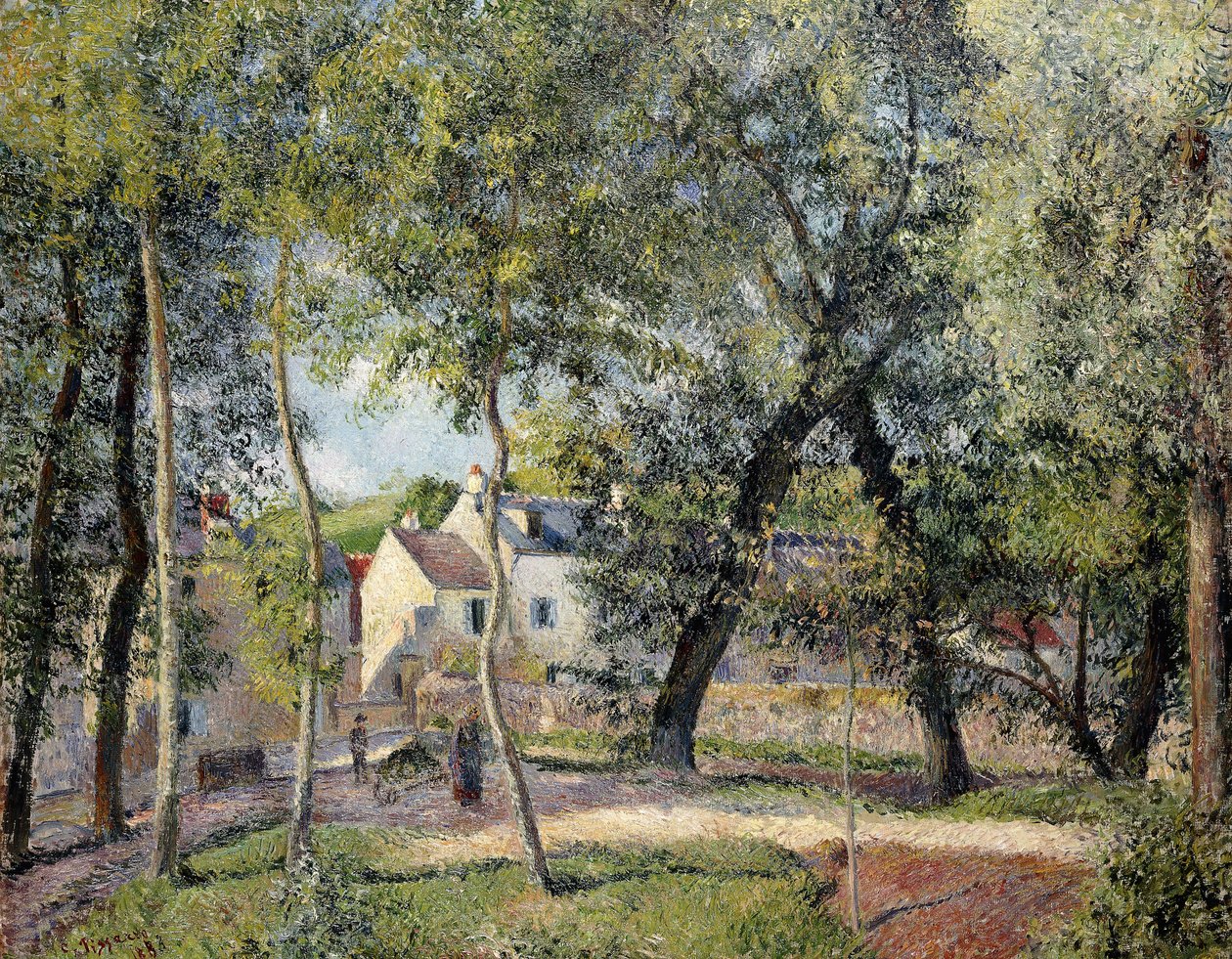 Landschap bij Osny nabij de Drinkbak, 1883 door Camille Jacob Pissarro