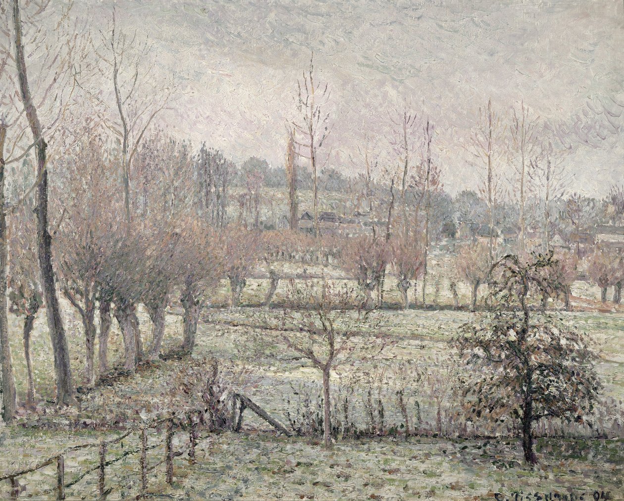 Sneeuweffect in Eragny, 1894 door Camille Jacob Pissarro
