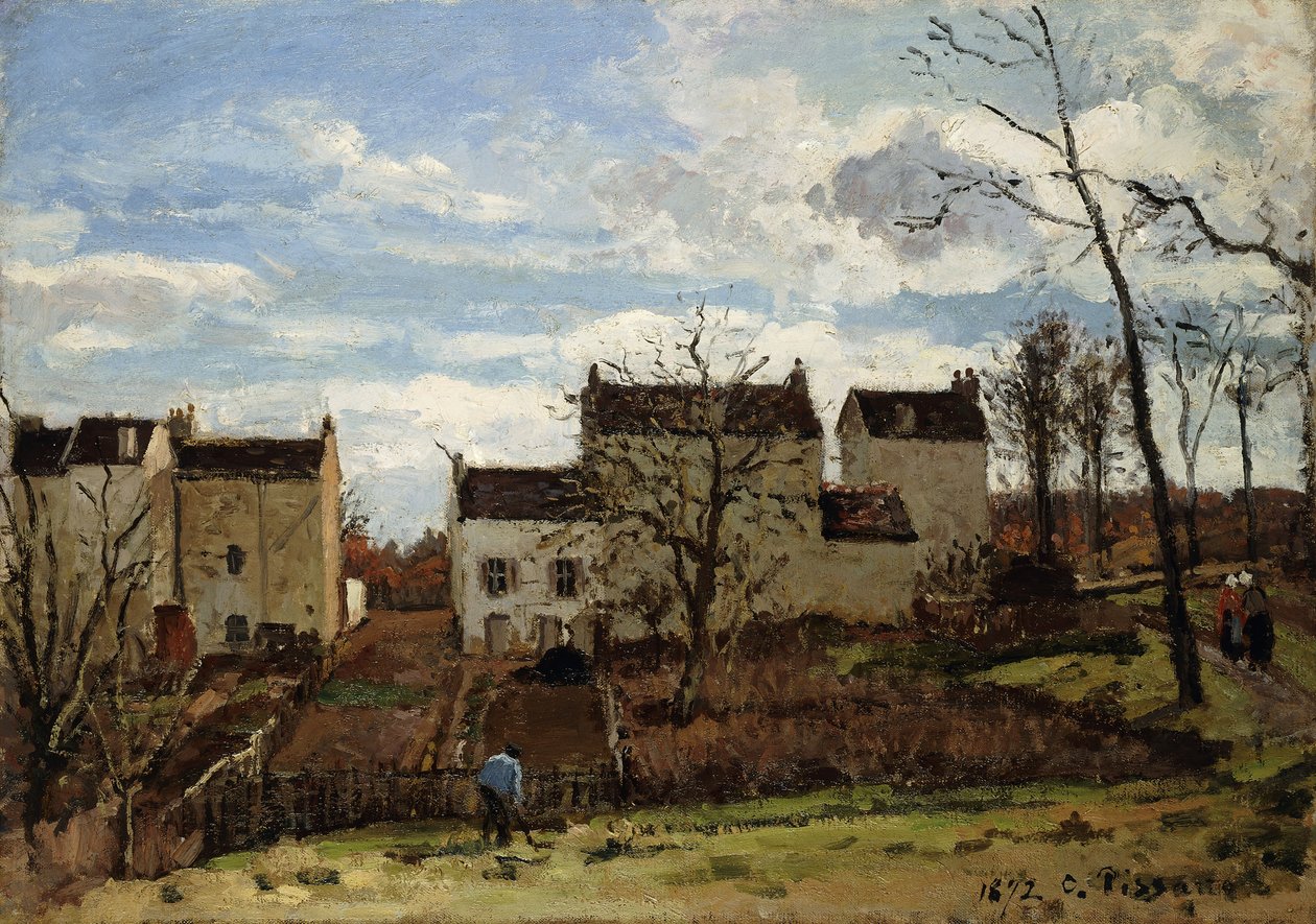 Lente in Pontoise, 1872 door Camille Jacob Pissarro