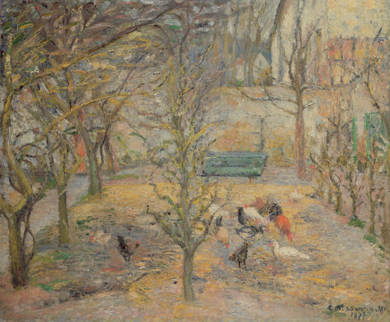De Boerderij, 1877 door Camille Jacob Pissarro