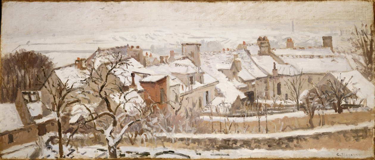 De Vier Seizoenen: Winter, 1872 door Camille Jacob Pissarro