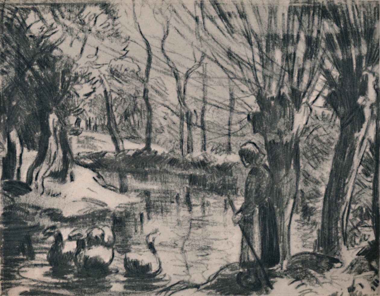 Het Gansje, ca. 1870s, 1946 door Camille Jacob Pissarro