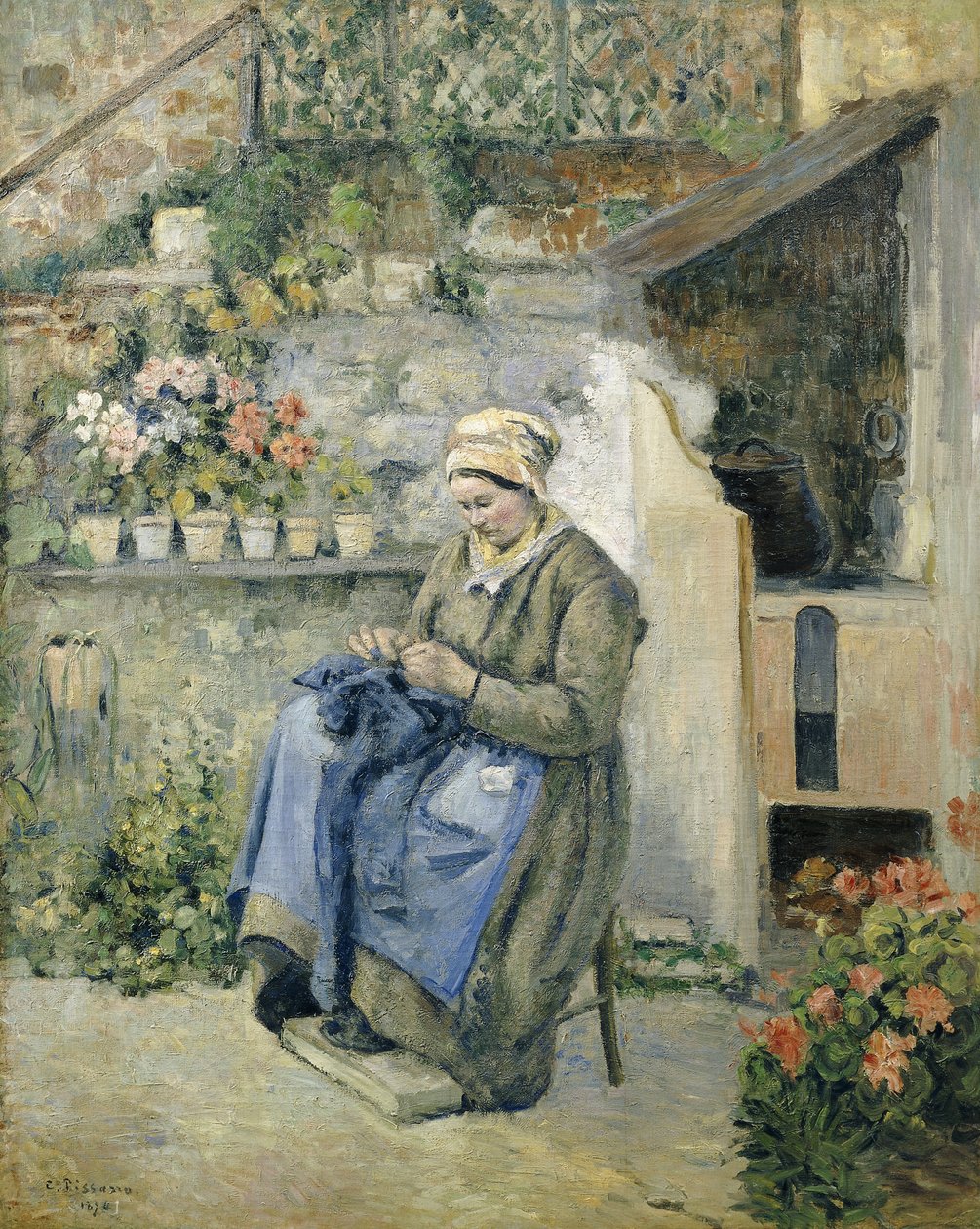 De vrolijke moeder, 1874 door Camille Jacob Pissarro