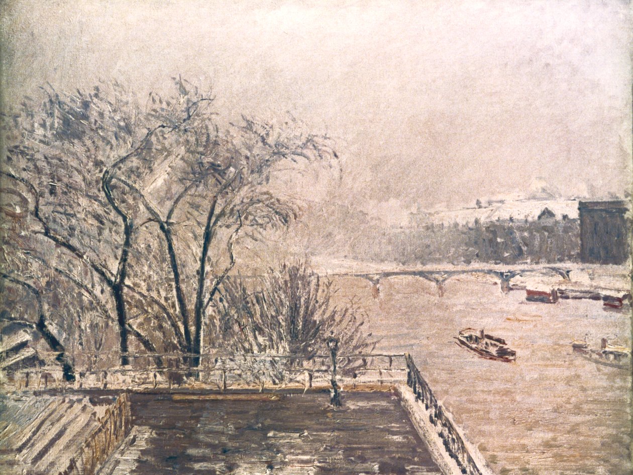Het Louvre onder sneeuw, 1902 door Camille Jacob Pissarro