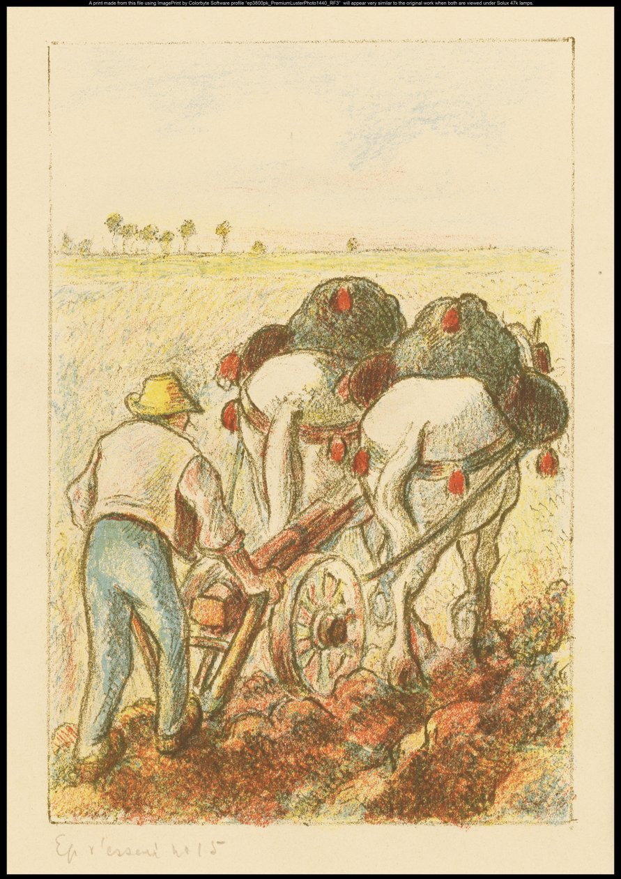 De Ploeg, frontispice voor "Les Temps Nouveaux", 1901 door Camille Jacob Pissarro