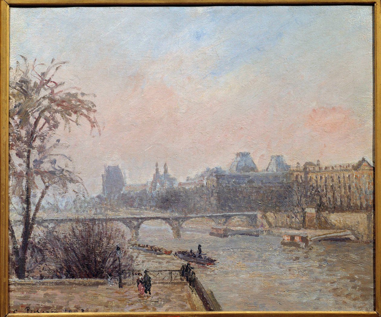 De Seine en het Louvre in 1903 door Camille Jacob Pissarro