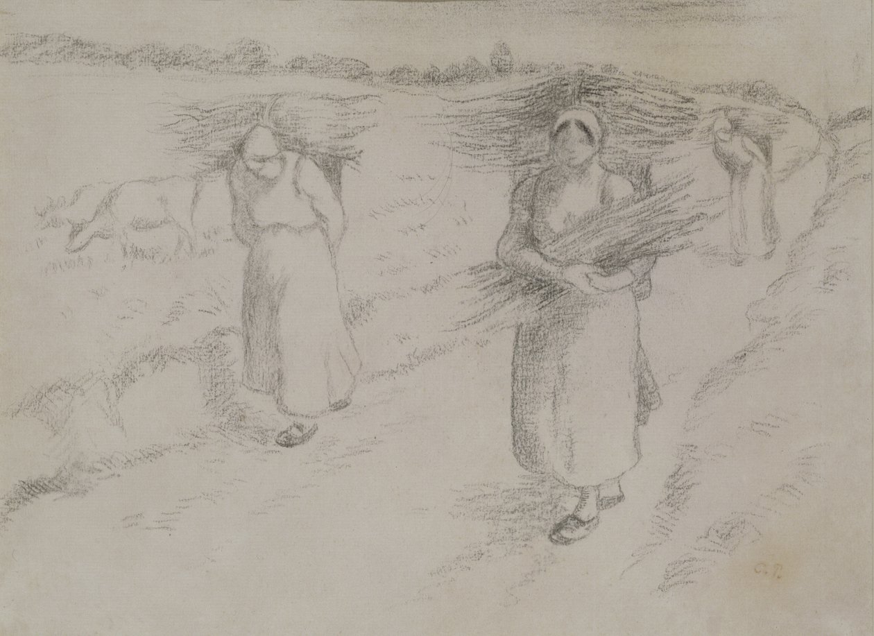 De takkenverzamelaars, ca. 1896 door Camille Jacob Pissarro