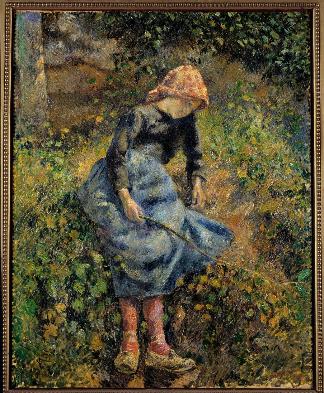 De herder zegt dat de maagd een toverstok heeft. Schilderij door Camille Pissarro (1830-1903) door Camille Jacob Pissarro