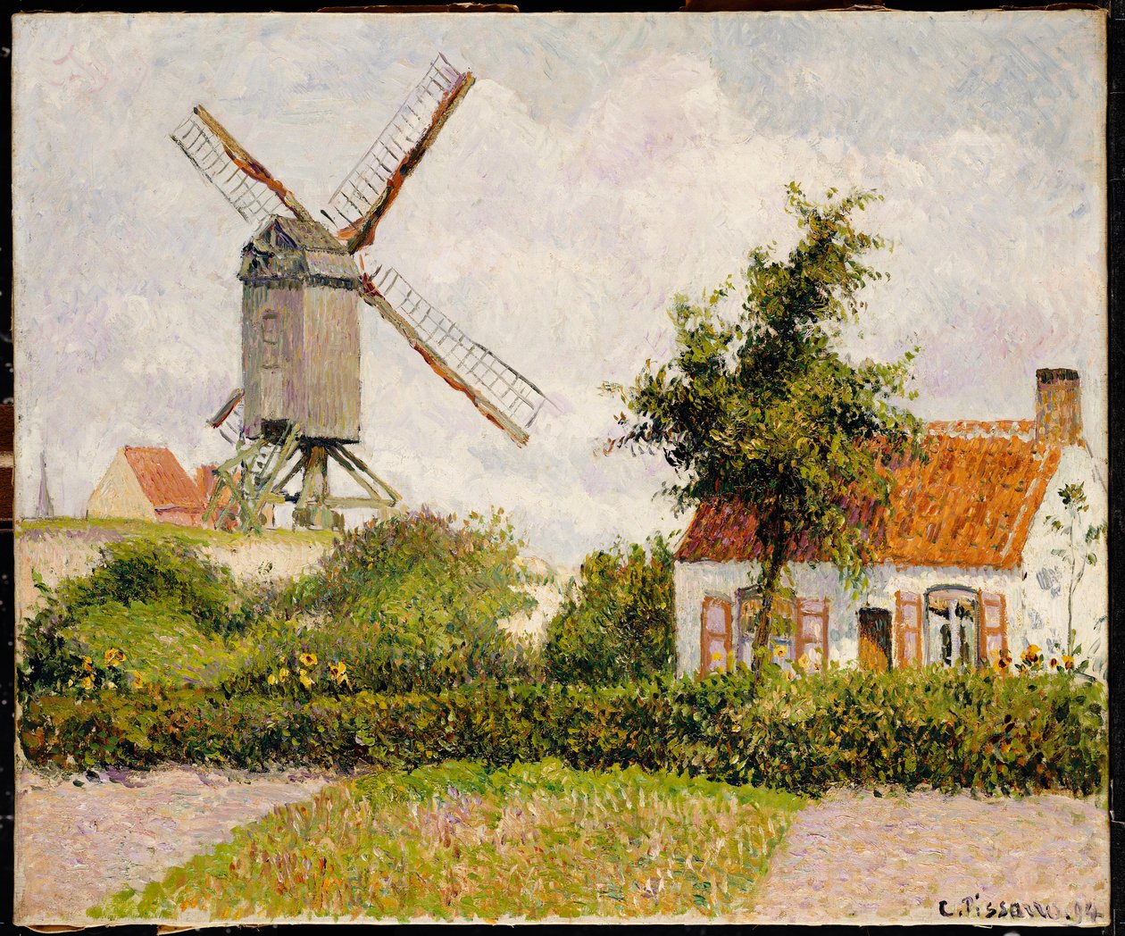 Windmolen in Knokke, België, 1894 door Camille Jacob Pissarro