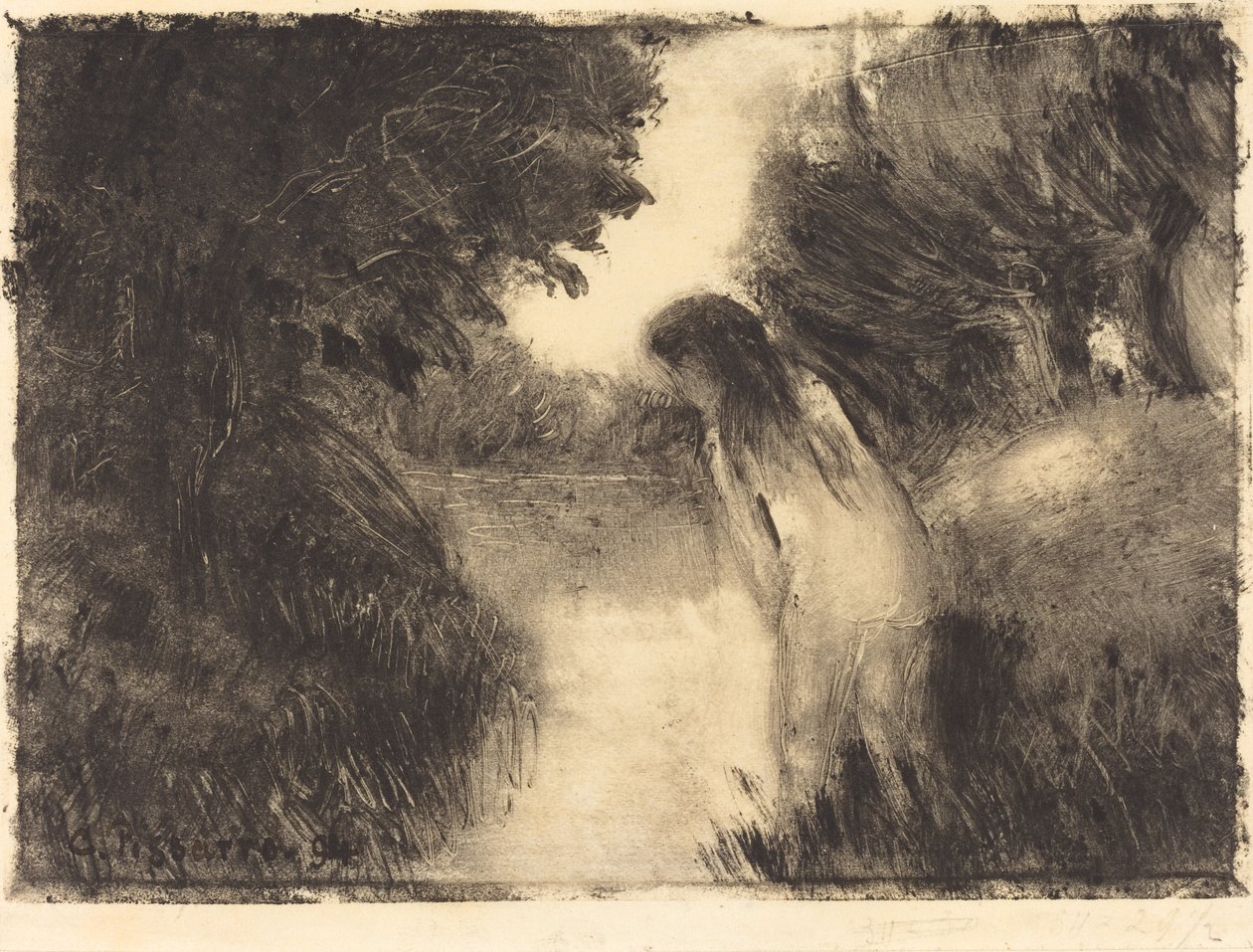 Een badende, 1894 door Camille Pissarro