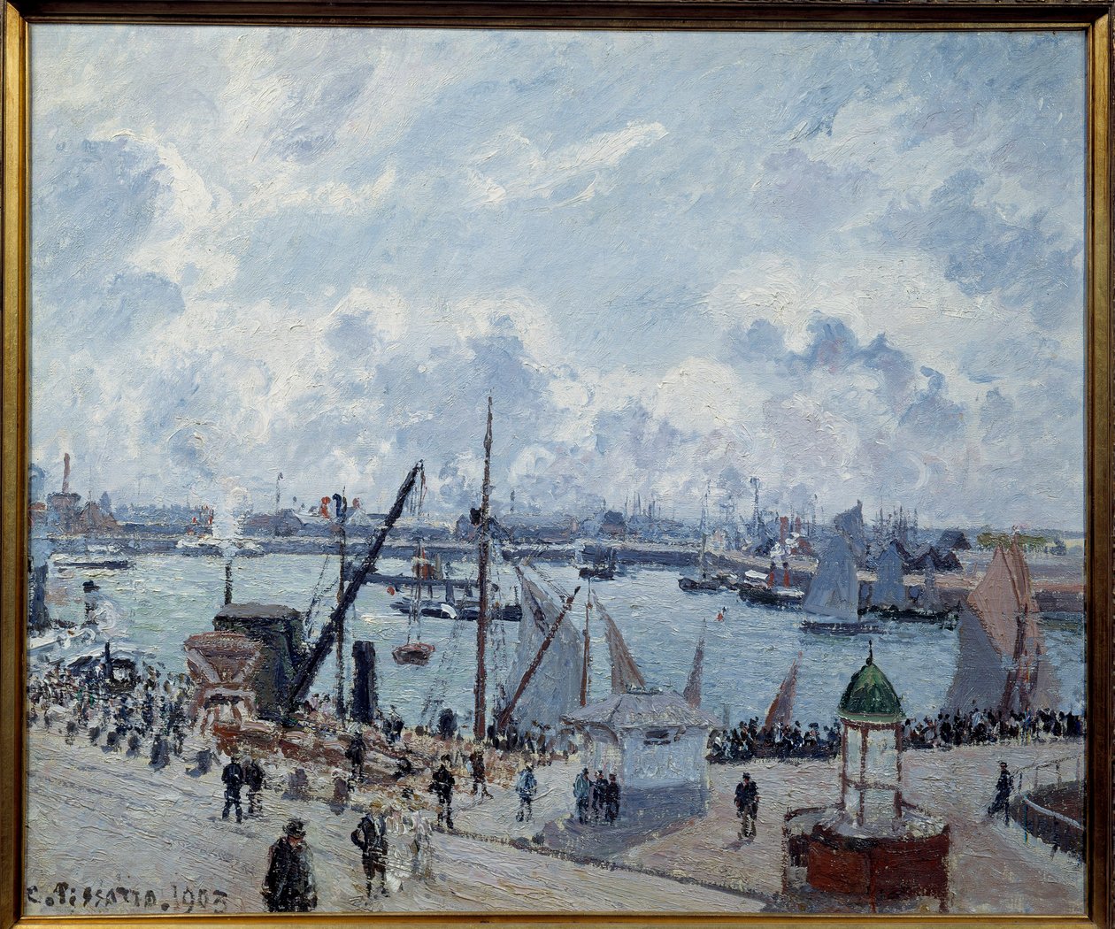 Avant port du Havre, quai de Southampton door Camille Jacob Pissarro
