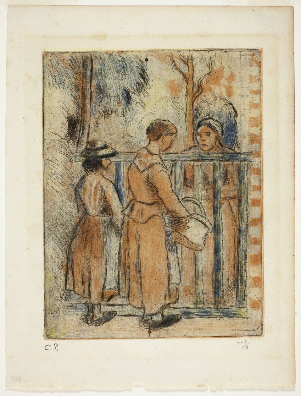 Bedelaressen, ca. 1894 door Camille Pissarro