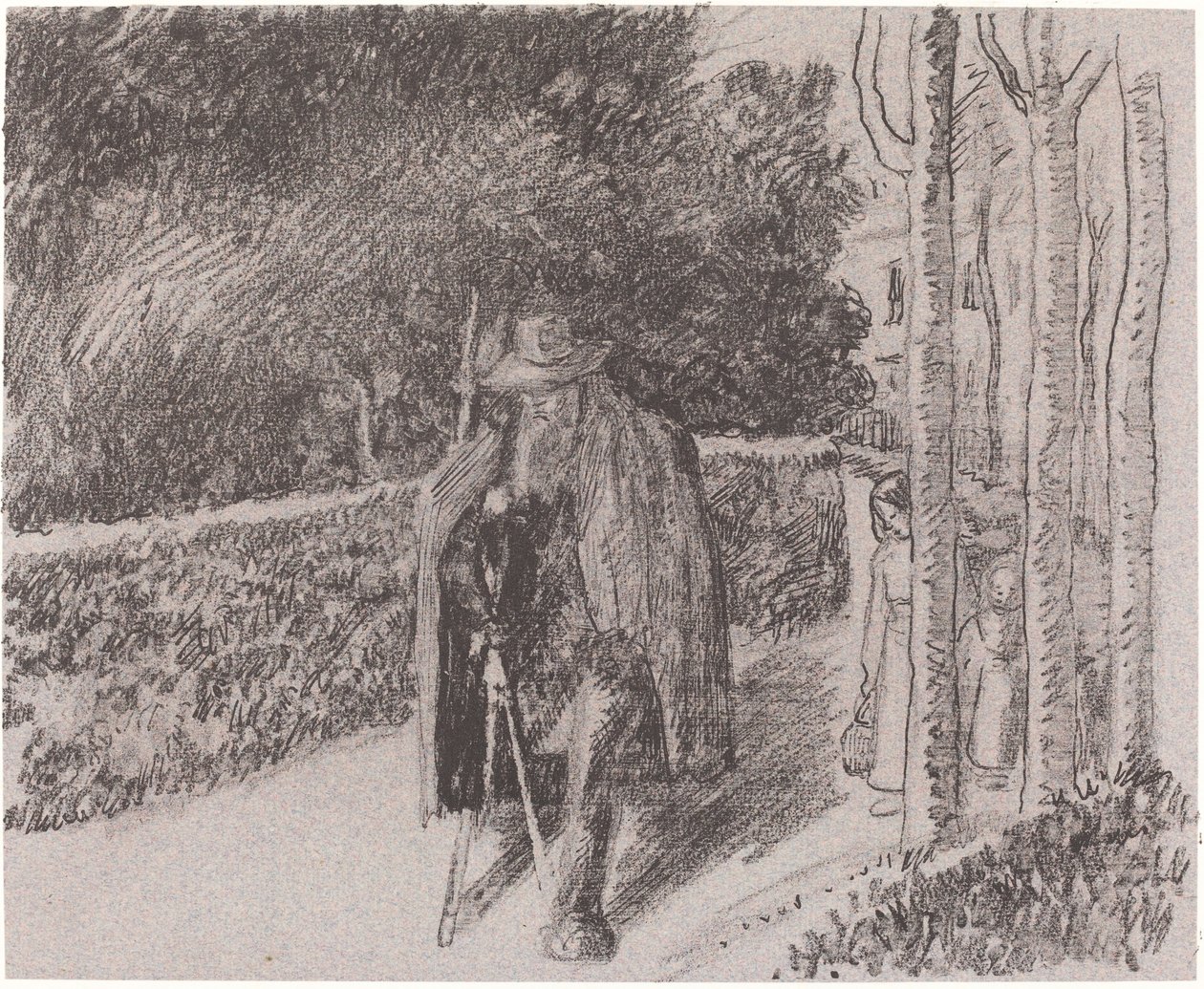 Bedelaar met een Kruk door Camille Pissarro