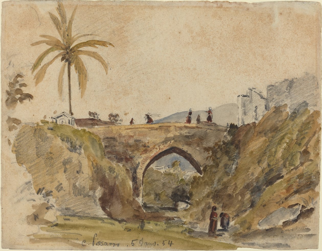 Brug bij Caracas door Camille Pissarro