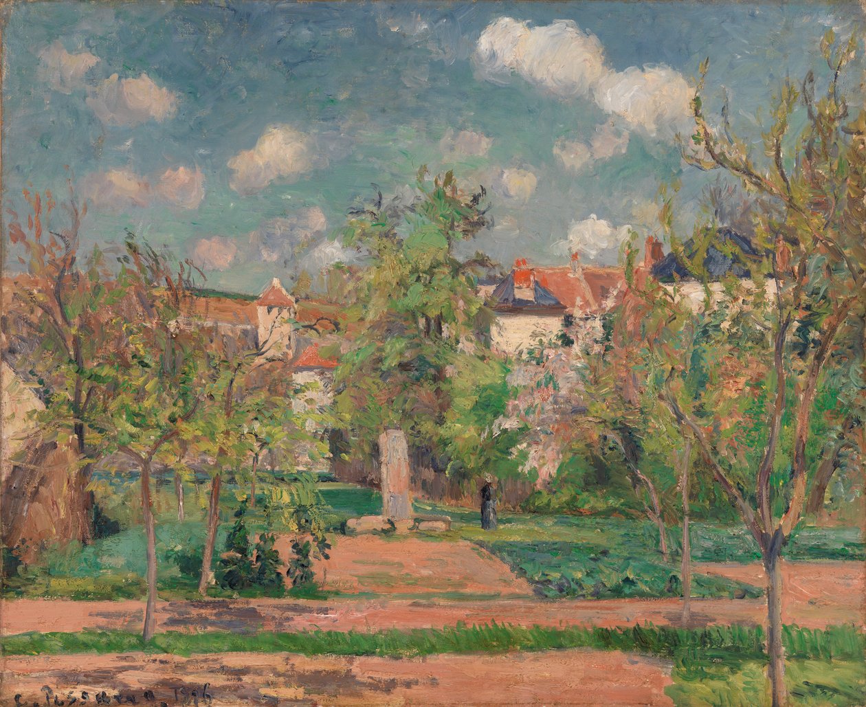 Tuin in volle zon door Camille Pissarro