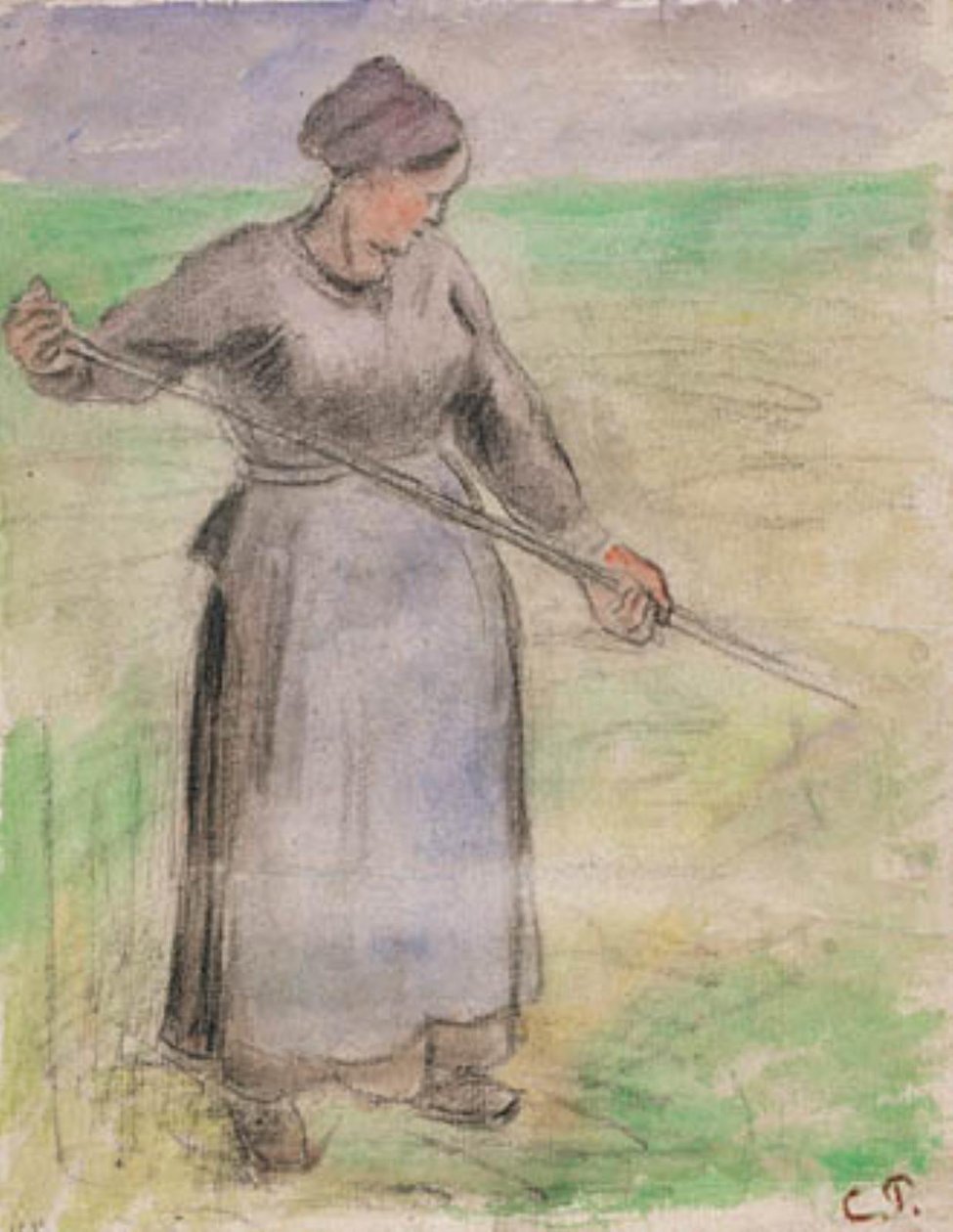 Hooimaker door Camille Pissarro