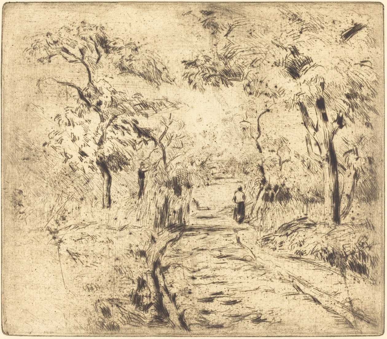In de velden bij Ennery, 1875 door Camille Pissarro
