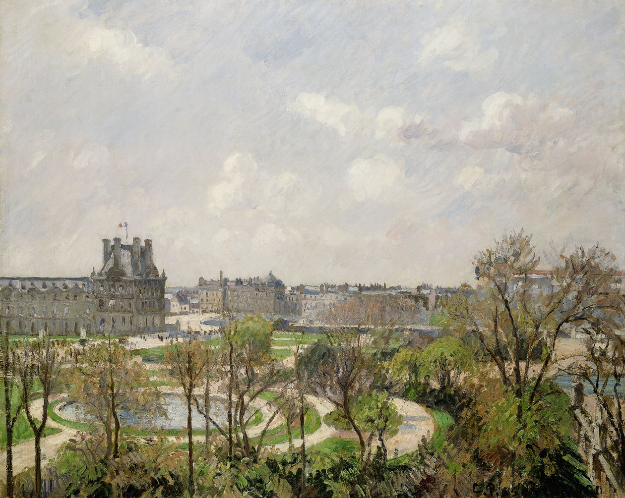 Jardin des Tuileries, Lenteochtend door Camille Jacob Pissarro
