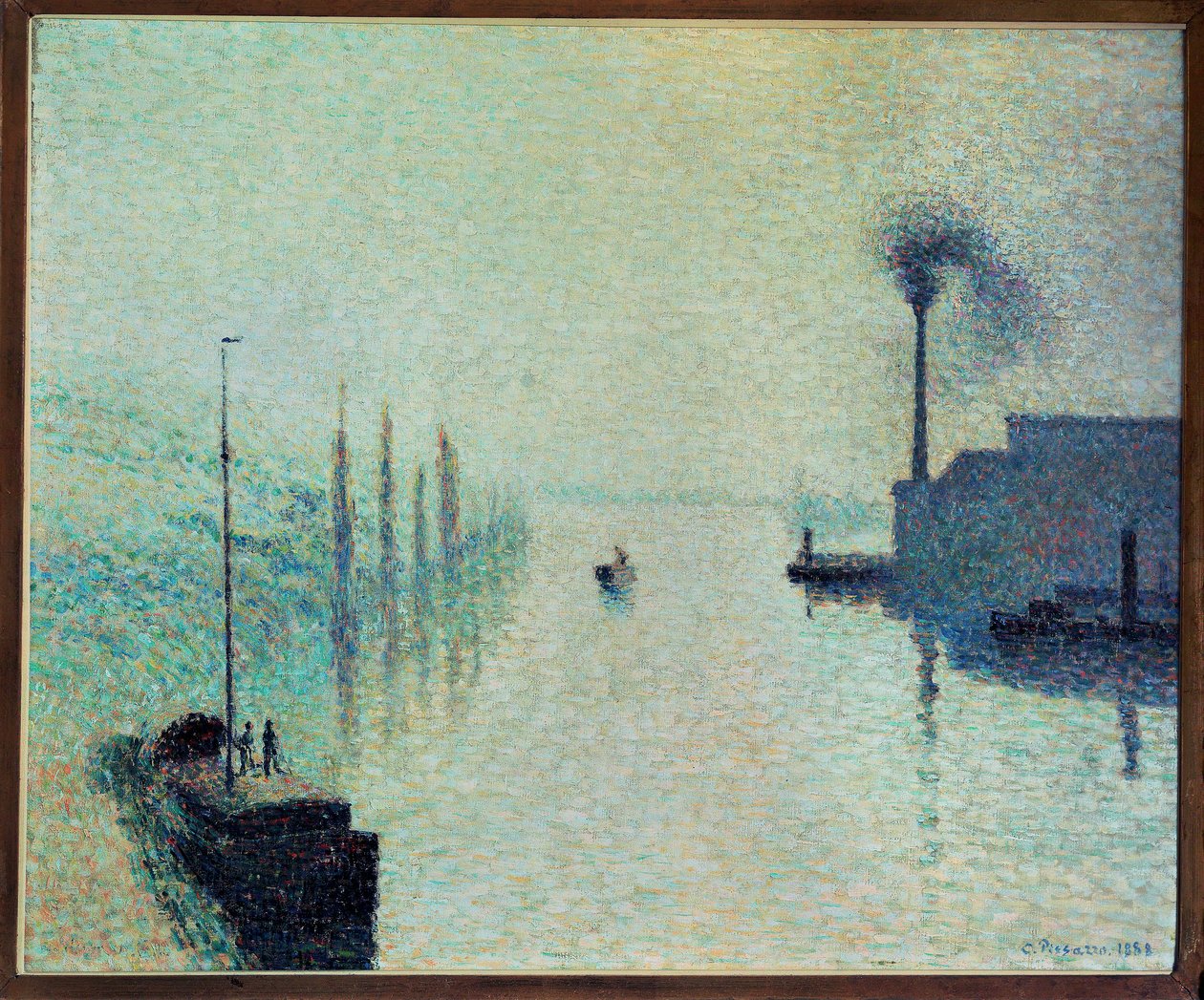 Lacroix-eiland, Rouen, mist (olieverf op doek) door Camille Pissarro