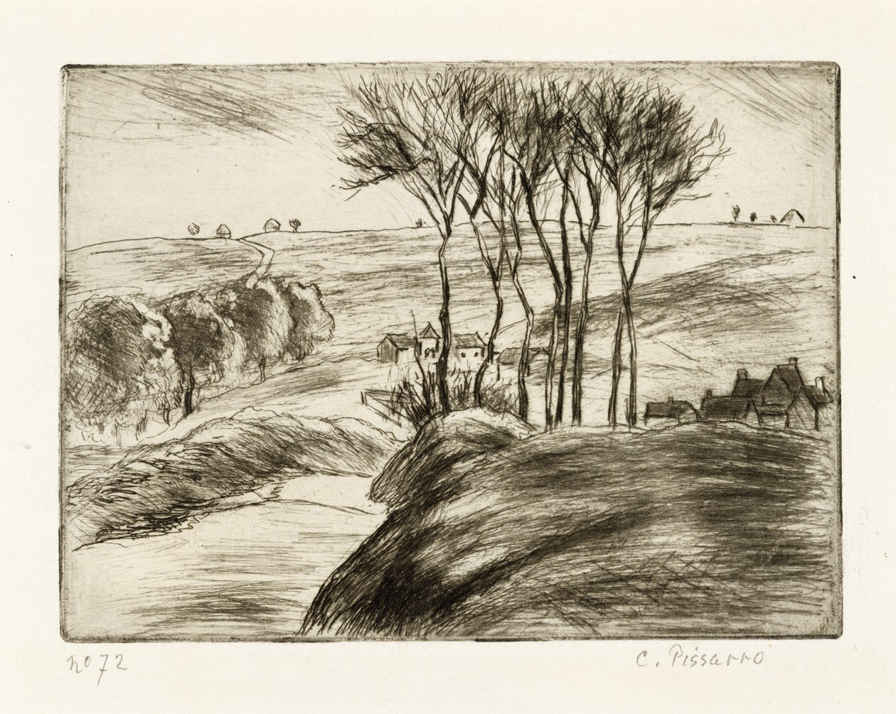 Landschap bij Osny door Camille Jacob Pissarro