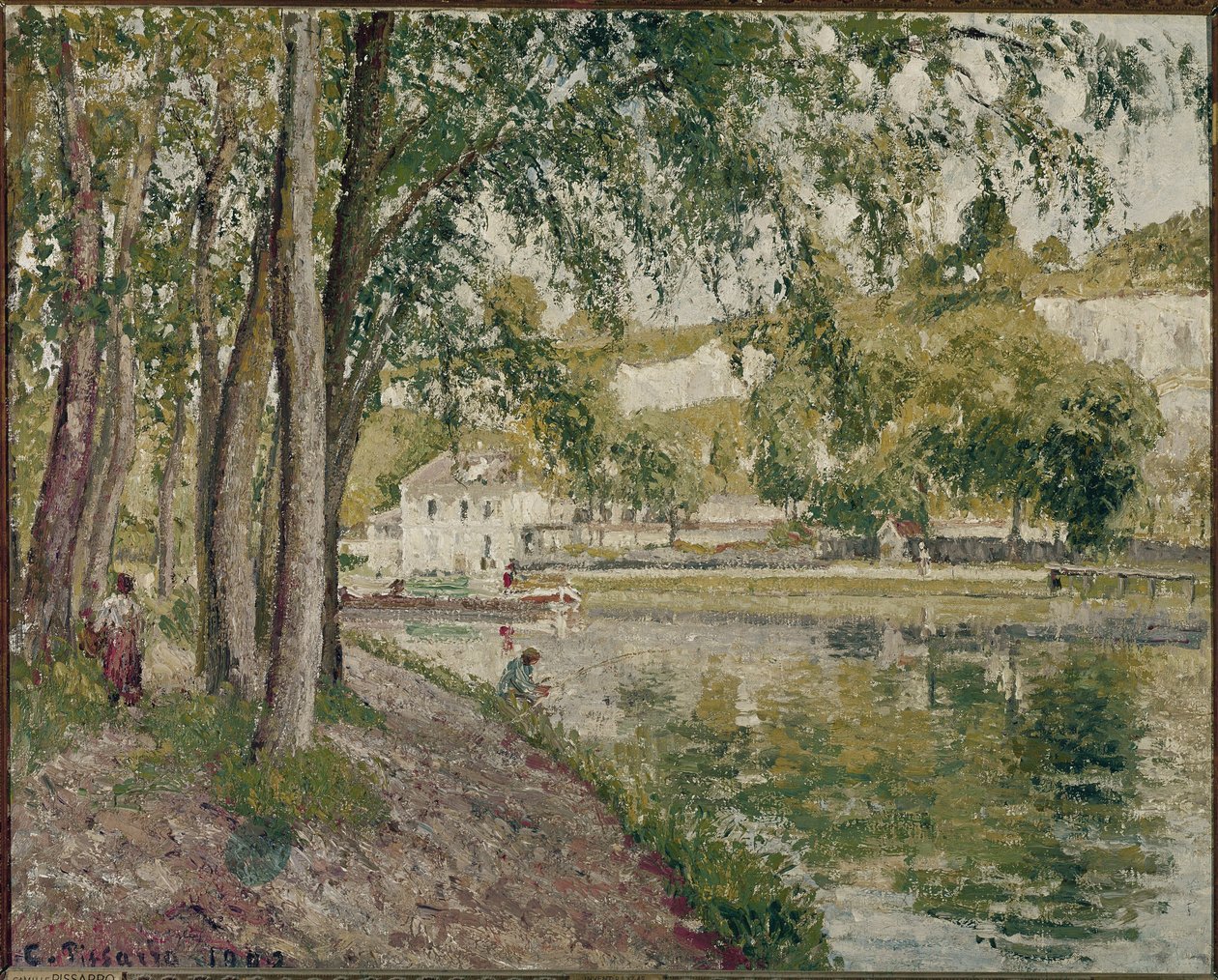 Moret, het Loing Kanaal: het pad naar Saint Mammes door Camille Jacob Pissarro