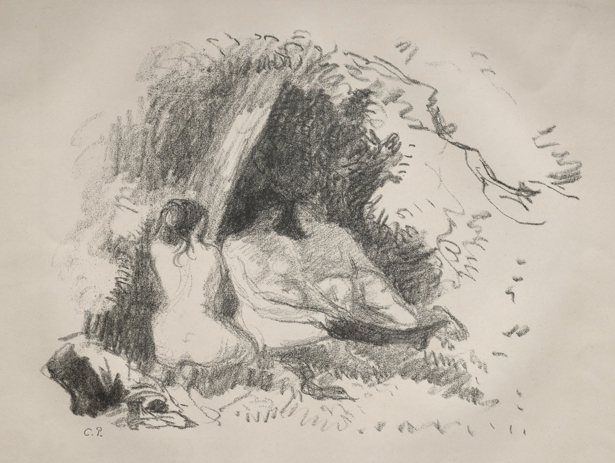 Naakte vrouwen door Camille Pissarro