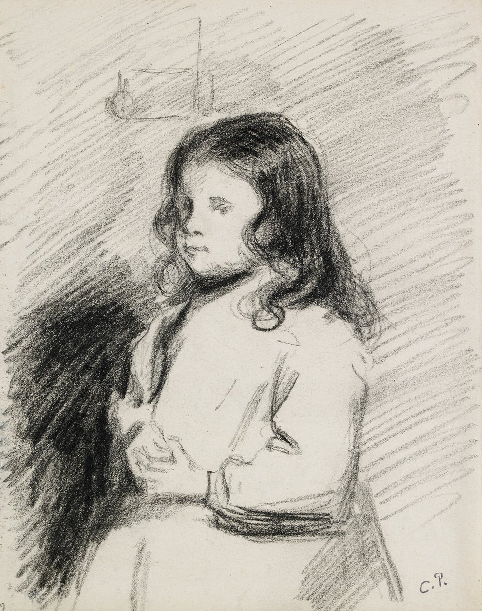 Portret van Ludovic-Rodo Pissarro 1878-1952, ca. 1883-1884 door Camille Pissarro
