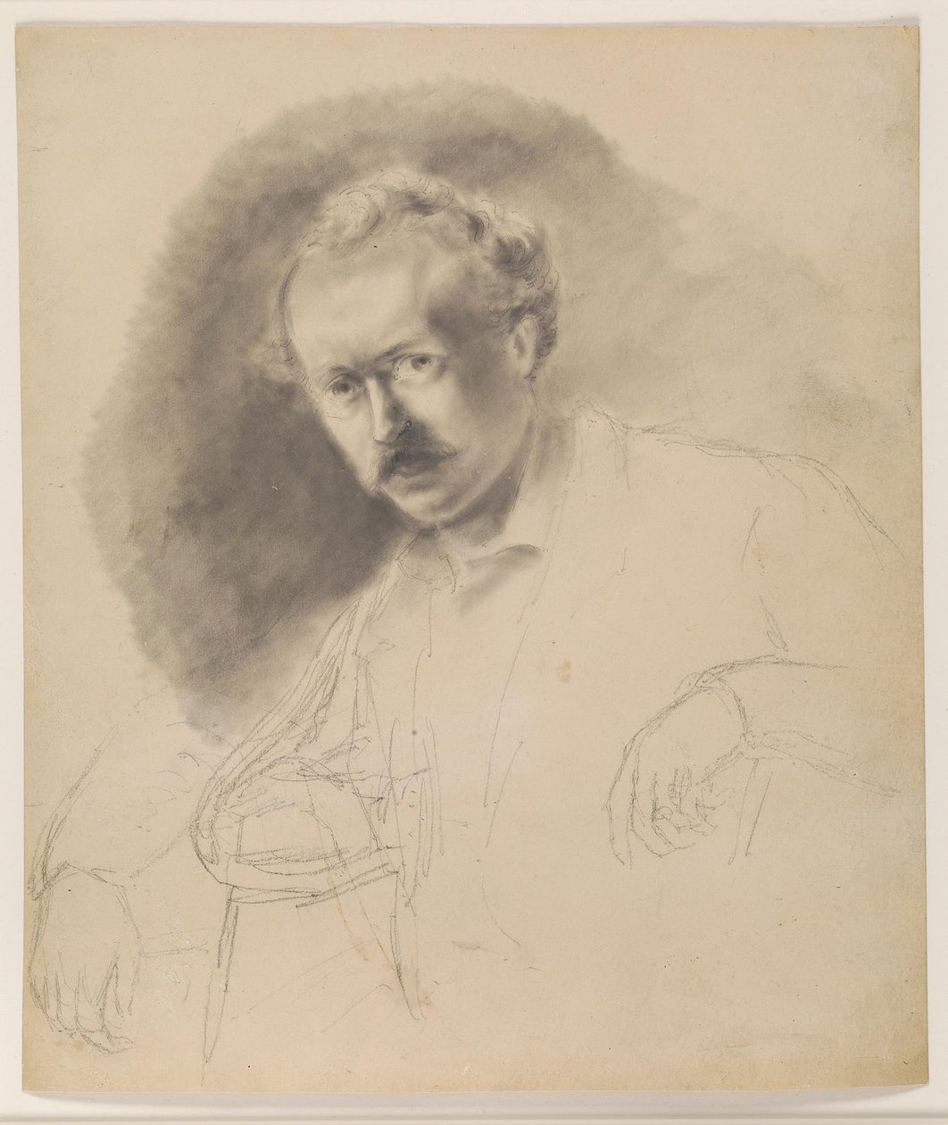 Portret van de schilder Fritz Melbye (1826-1869) door Camille Pissarro