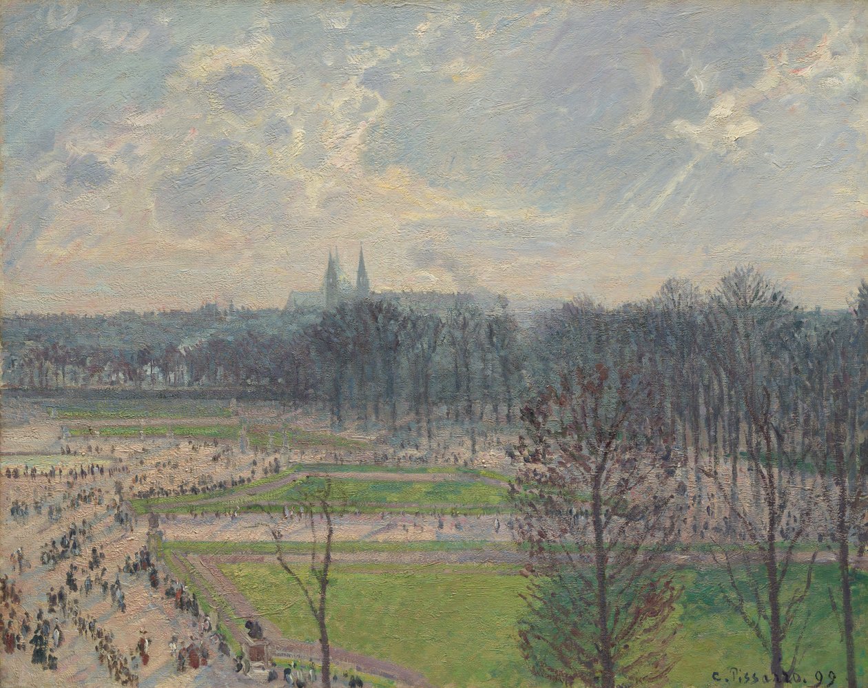 De Tuinen van de Tuilerieën op een Wintermiddag, 1899 door Camille Jacob Pissarro