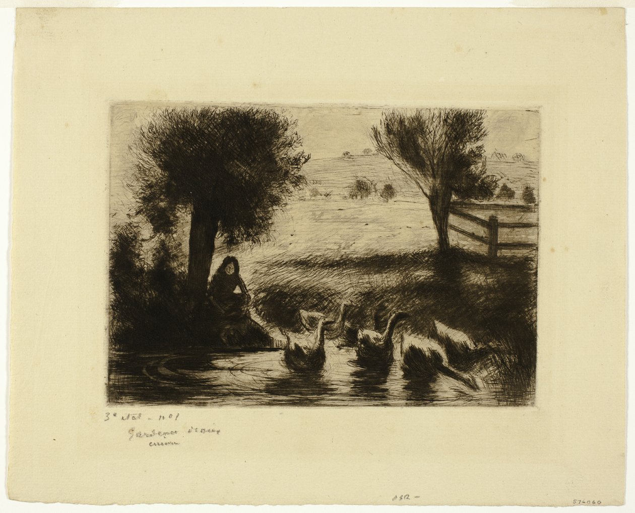 De ganzen door Camille Pissarro