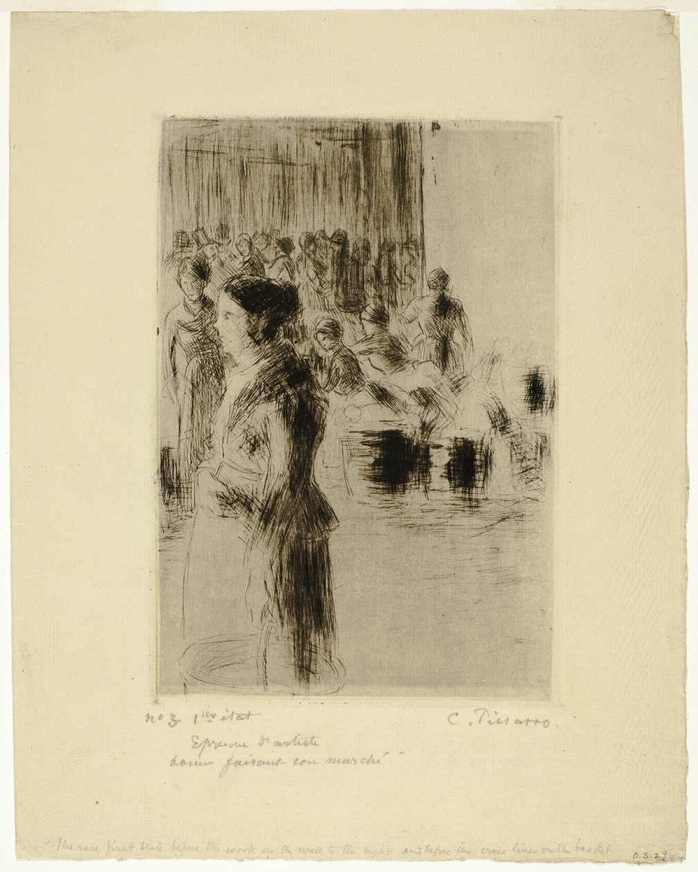 Het dienstmeisje winkelt door Camille Pissarro