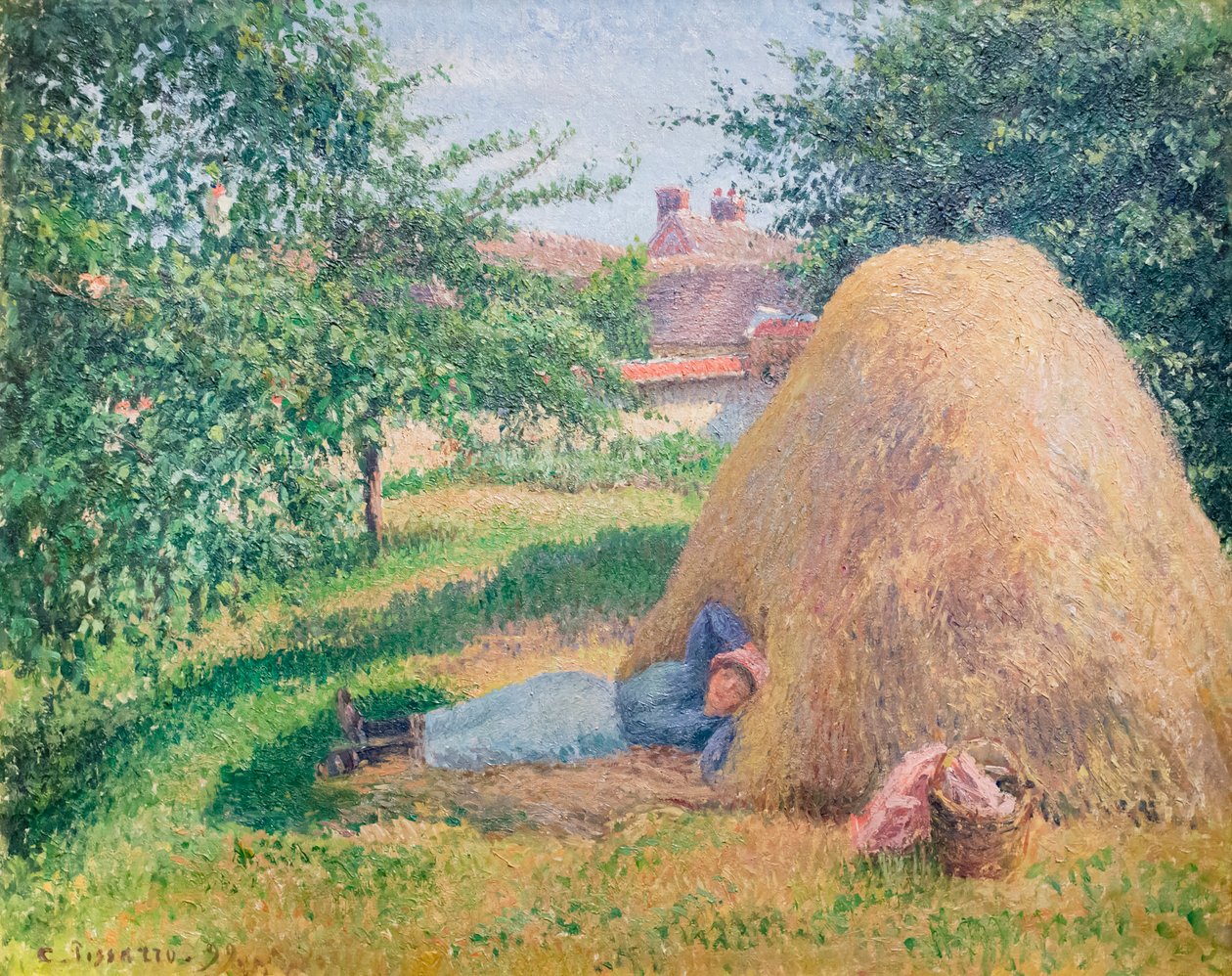 De siësta door Camille Pissarro