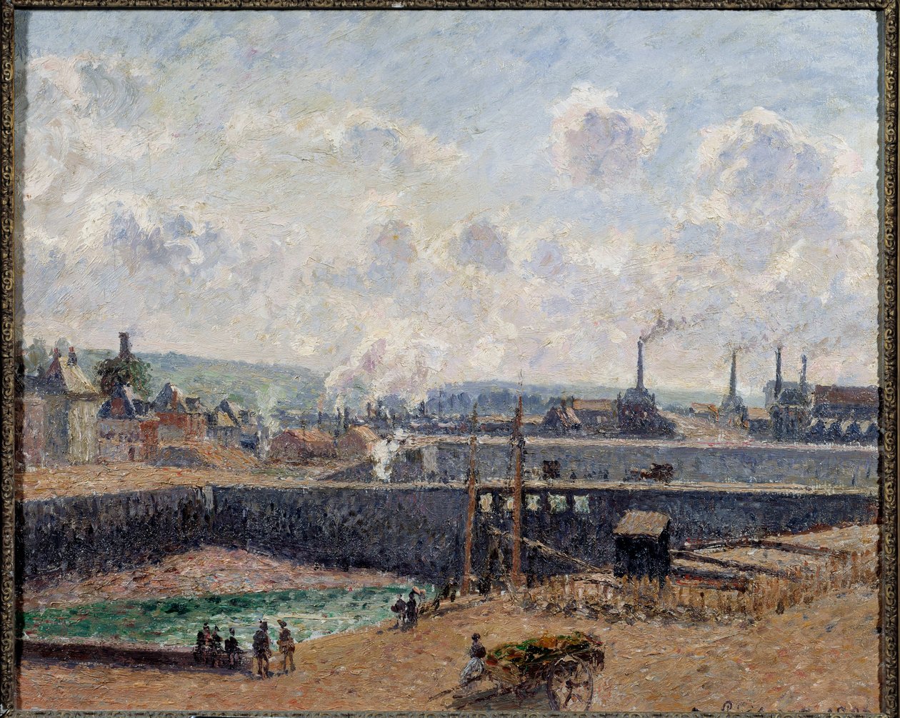 Uitzicht op Dieppe, Duquesne Basin door Camille Jacob Pissarro