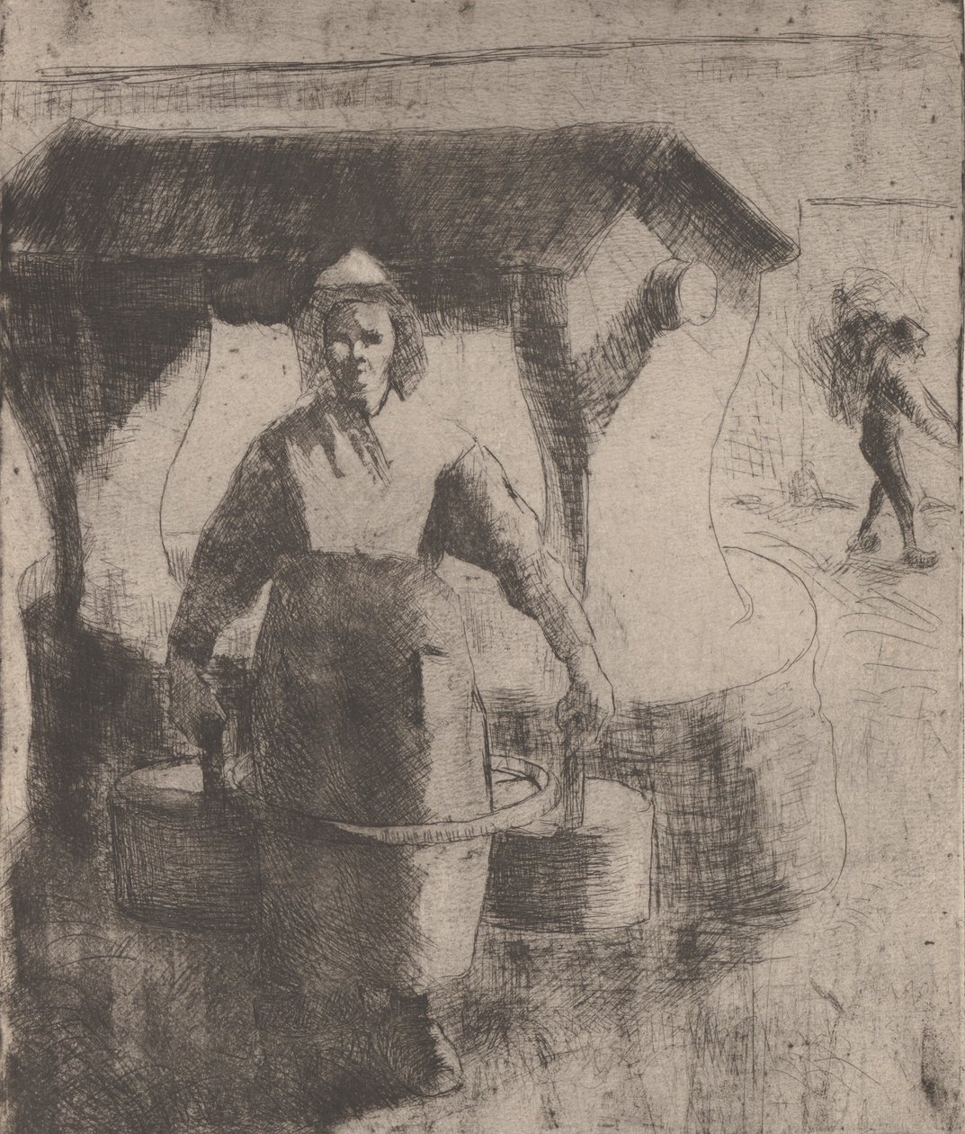 Vrouw bij een Put, 1891 door Camille Pissarro