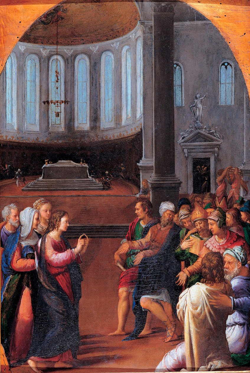 ""Christus onder de Doktoren"" Schilderij van Camillo Filippi (1500-1574) door Camillo Filippi