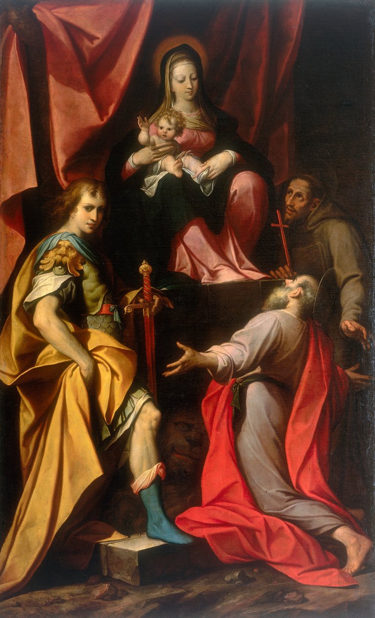 Madonna met Kind en Heiligen Vitale en Jerome, werk van Camillo Procaccini, bewaard in de Galleria Estense in Modena door Camillo Procaccini