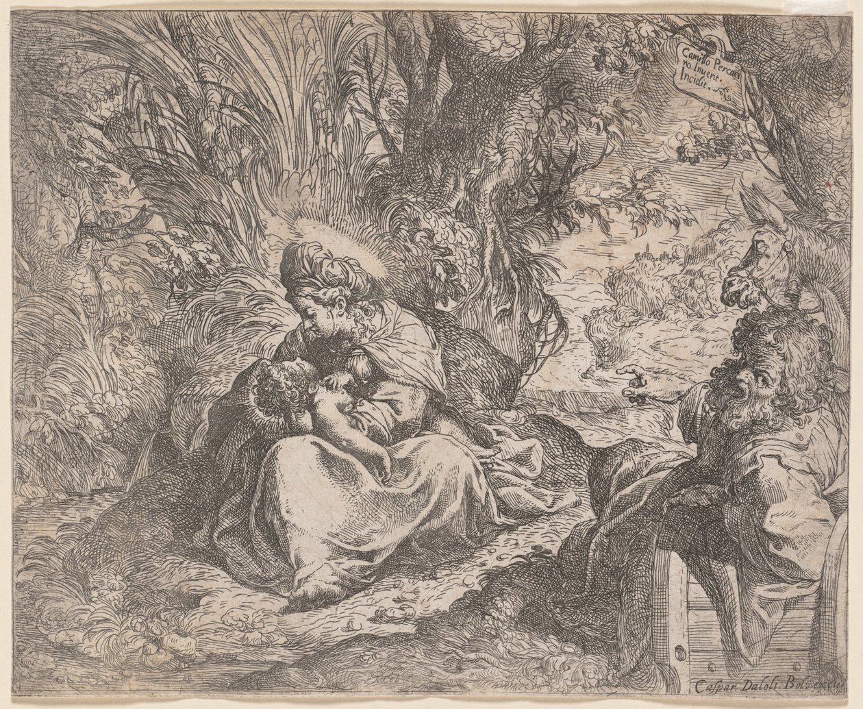 De rust tijdens de vlucht naar Egypte, 1587-1590 door Camillo Procaccini
