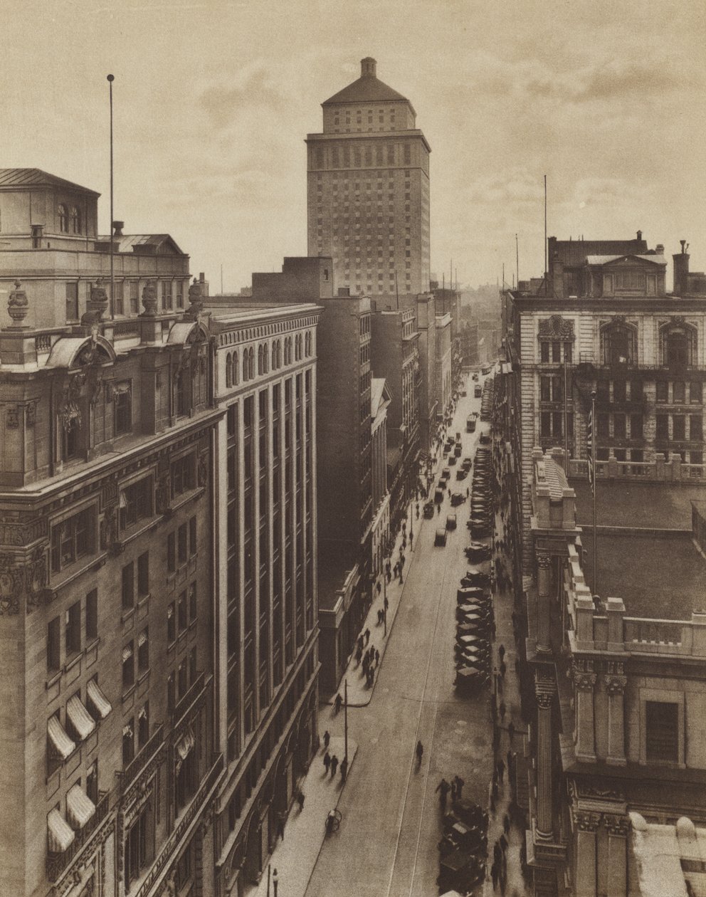 St James Street, het bank- en zakencentrum (z/w foto) door Canadian Photographer