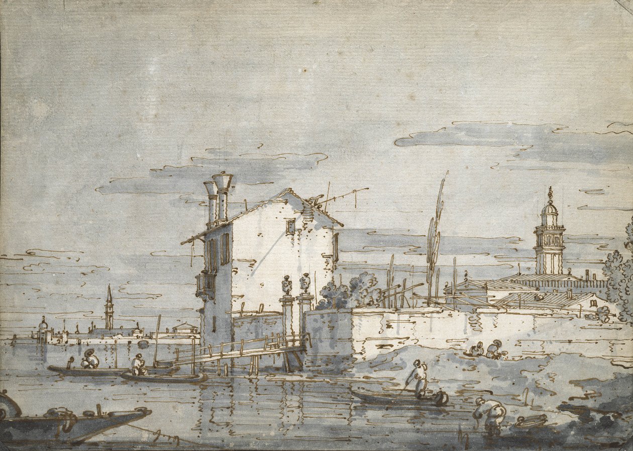 Een eiland in de lagune door Giovanni Antonio Canal