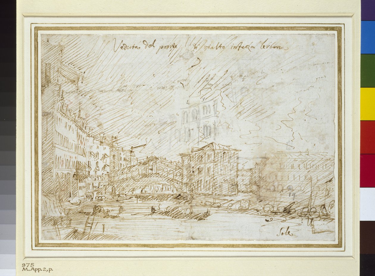 De Ponte di Rialto door Giovanni Antonio Canal
