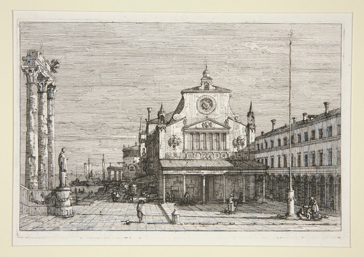 Verzonnen Uitzicht op S. Giacomo Di Rialto, uit de serie Vedute (Gezichten) door Canaletto (Giovanni Antonio Canal)