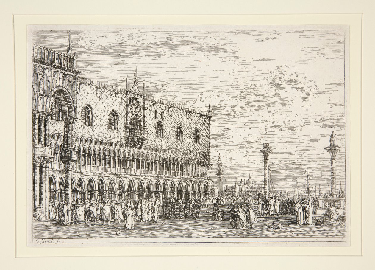 La Piera del Bando, V., uit de serie Vedute door Canaletto (Giovanni Antonio Canal)