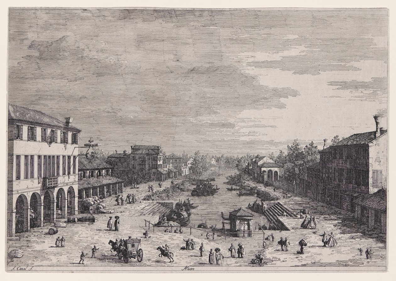 Mestre, uit de serie Vedute (Gezichten) door Canaletto (Giovanni Antonio Canal)