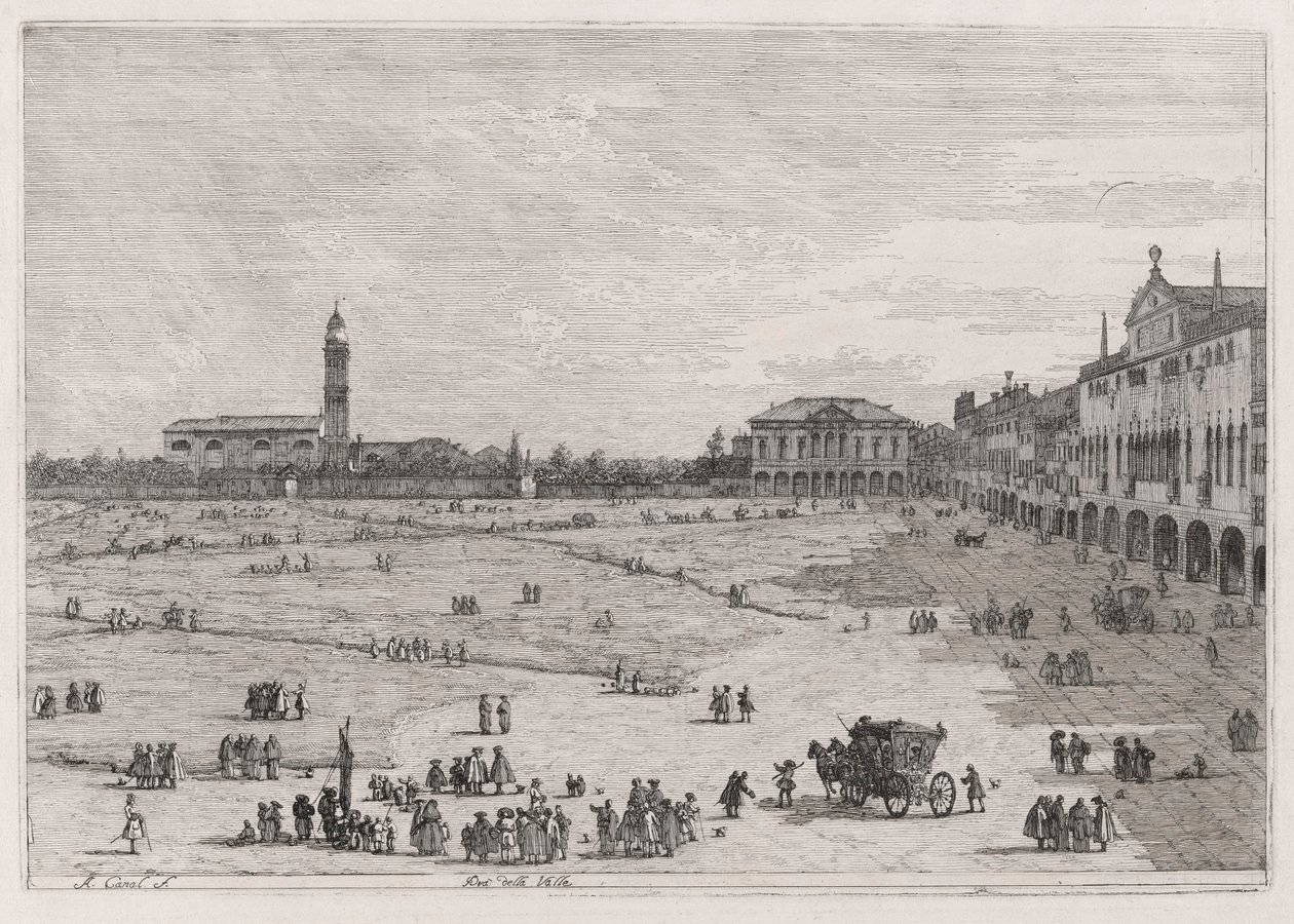 Prato della Valle, uit de serie Vedute door Canaletto (Giovanni Antonio Canal)