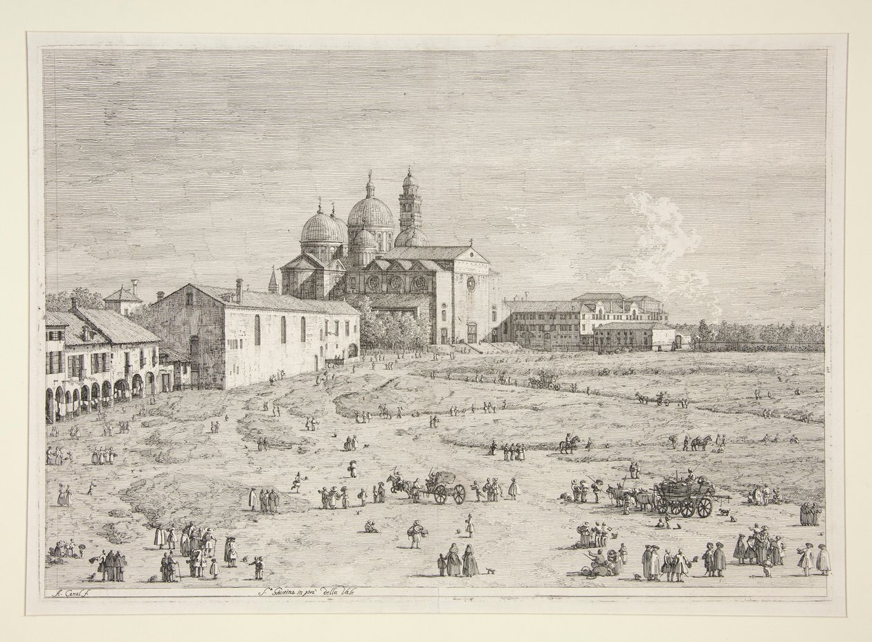S. Giustina in Prà della Valle, uit de serie Vedute (Gezichten) door Canaletto (Giovanni Antonio Canal)